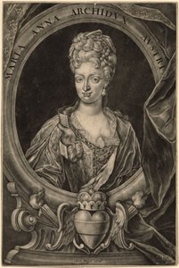 Maria Anna da Áustria, Rainha de Portugal (mezzotint)